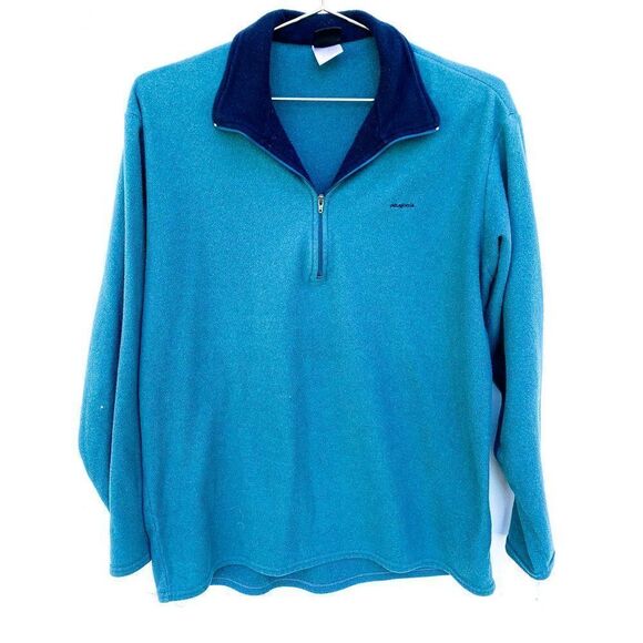 Patagonia Capilene Teal Navy Quarter Zip Pullover - Picture 1 of 9